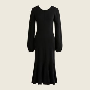 New! J.Crew Black Twist-back Merino Wool Sweater-dress NWT